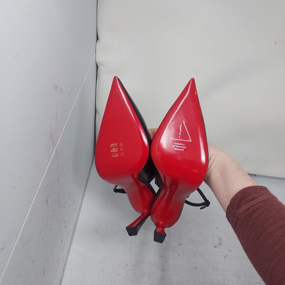 Christian Louboutin Black Strappy Condora Leather Heel Shoe - Picture 2 of 11